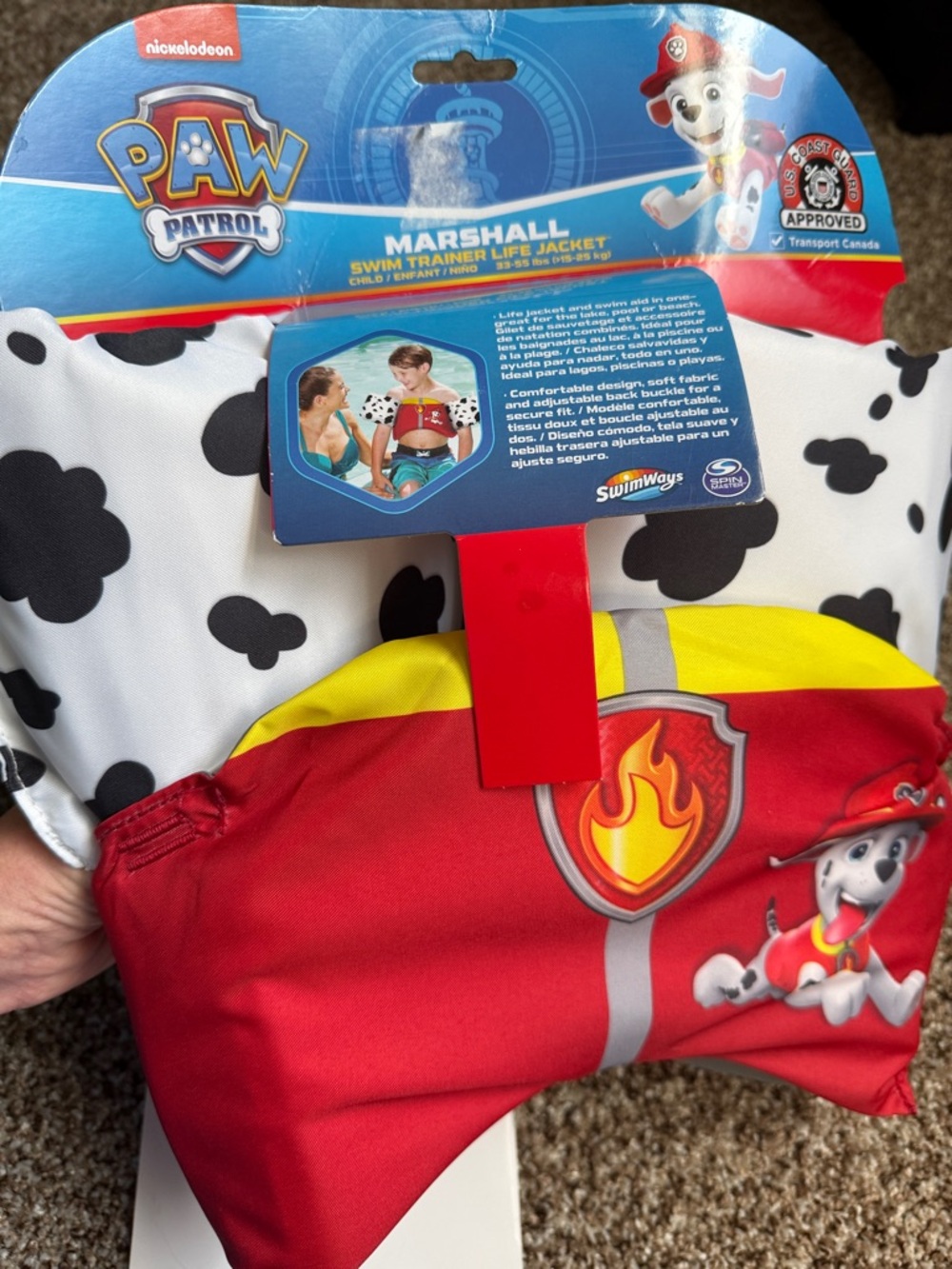 Nickelodeon Paw Patrol Marshall Life Jacket Bib - Red, Yellow, White, Black